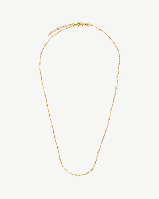 handmade leather cuff bracelet Long Bobble Chain Necklace | 18ct Gold Vermeil