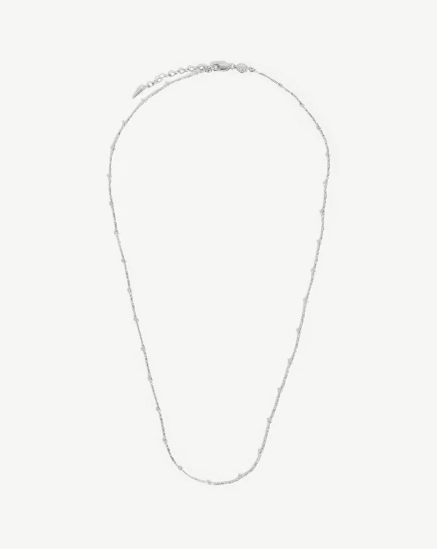 titanium black matte ring Long Bobble Chain Necklace