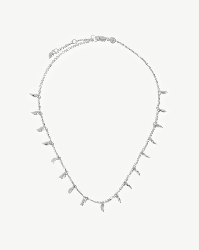 handcrafted silver cross pendant Lucy Williams Mini Fang Necklace