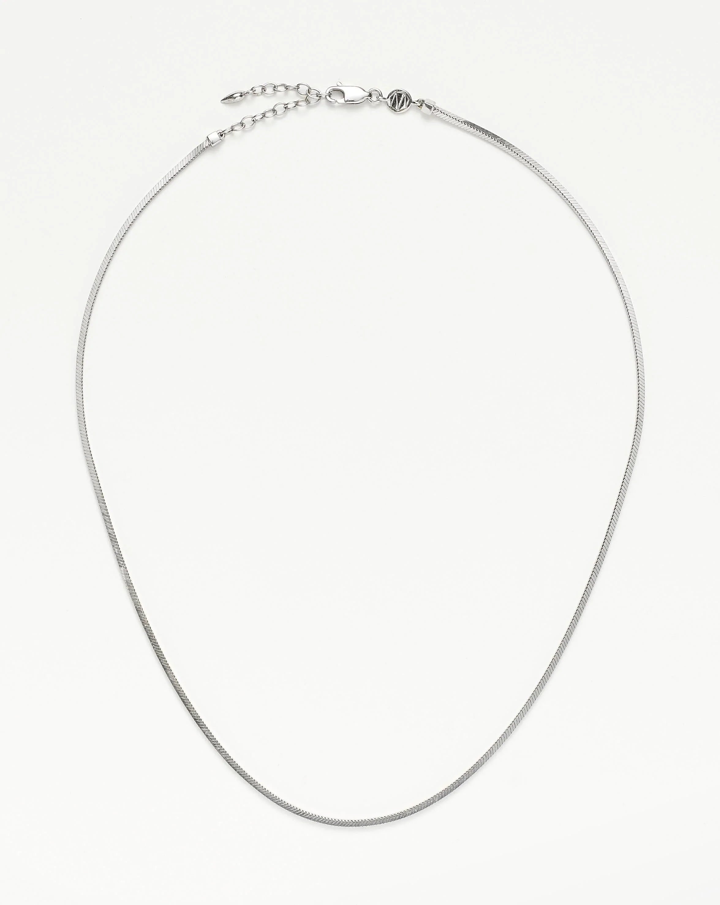 silver anklet with charms Lucy Williams Short Square Snake Chain Necklace