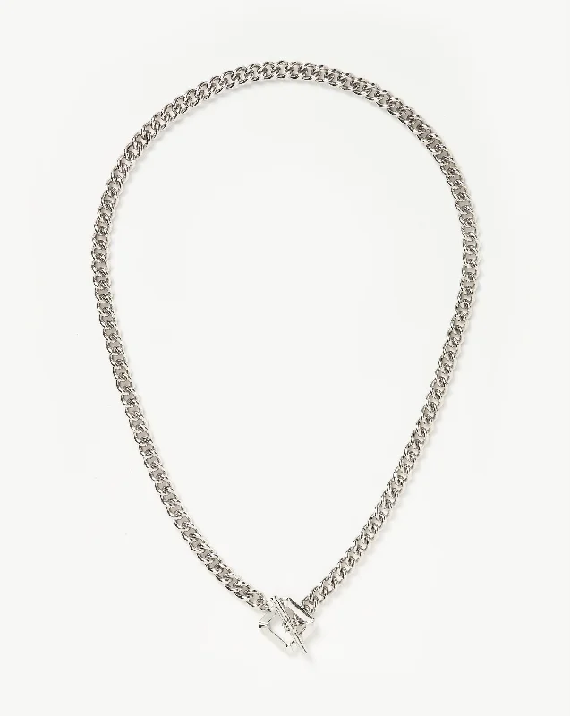real turquoise drop earrings Lucy Williams T-Bar Chain Necklace | Silver Plated