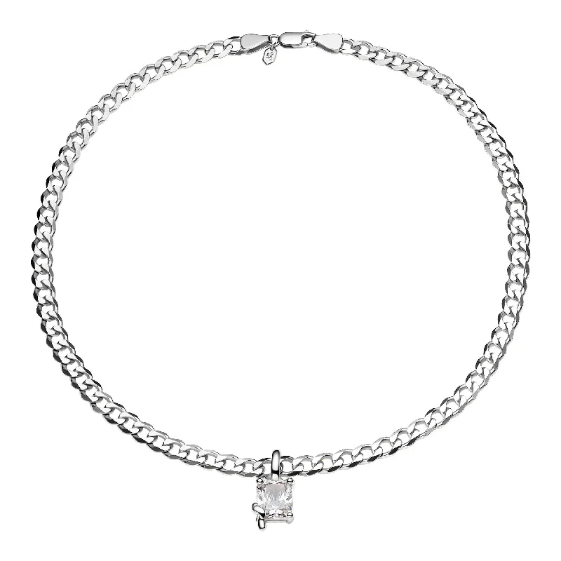 Roppongi Cider Silver Necklace w. Zirconia