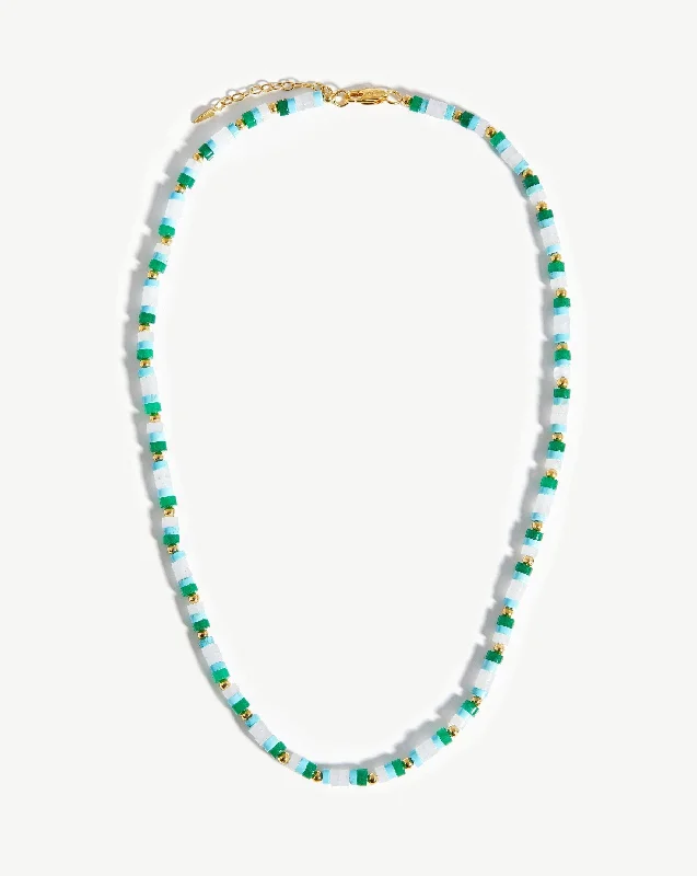 custom engraved wedding band Medium Beaded Stack Necklace