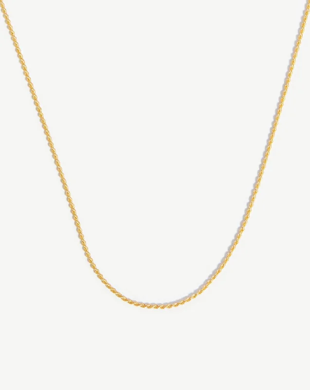 star-shaped cartilage stud earrings Medium Rope Chain Necklace | 18ct Gold Vermeil