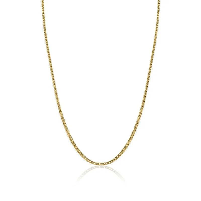 MEN'S YELLOW TONE STAINLESS STEEL FRANCO CHAIN NECKLACE, 3.5MM WIDE