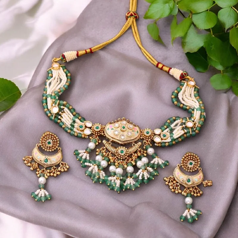 real zircon gemstone bracelet Mint Keerthi Antique Rajwadi Set