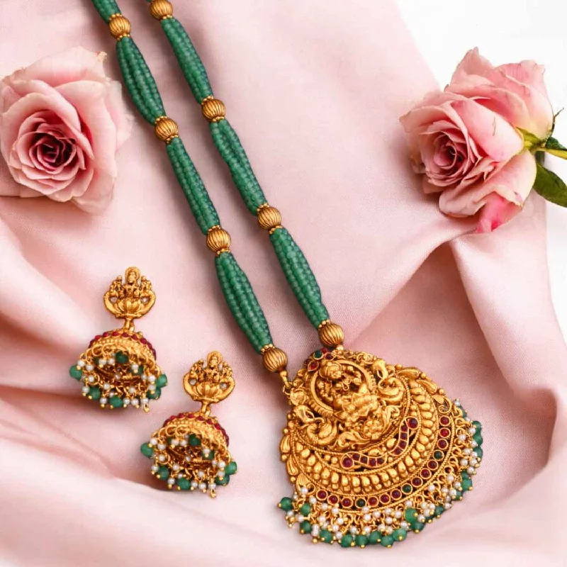 sterling silver lotus ring Mint Kritikar Temple Jewellery Set- New Arrival