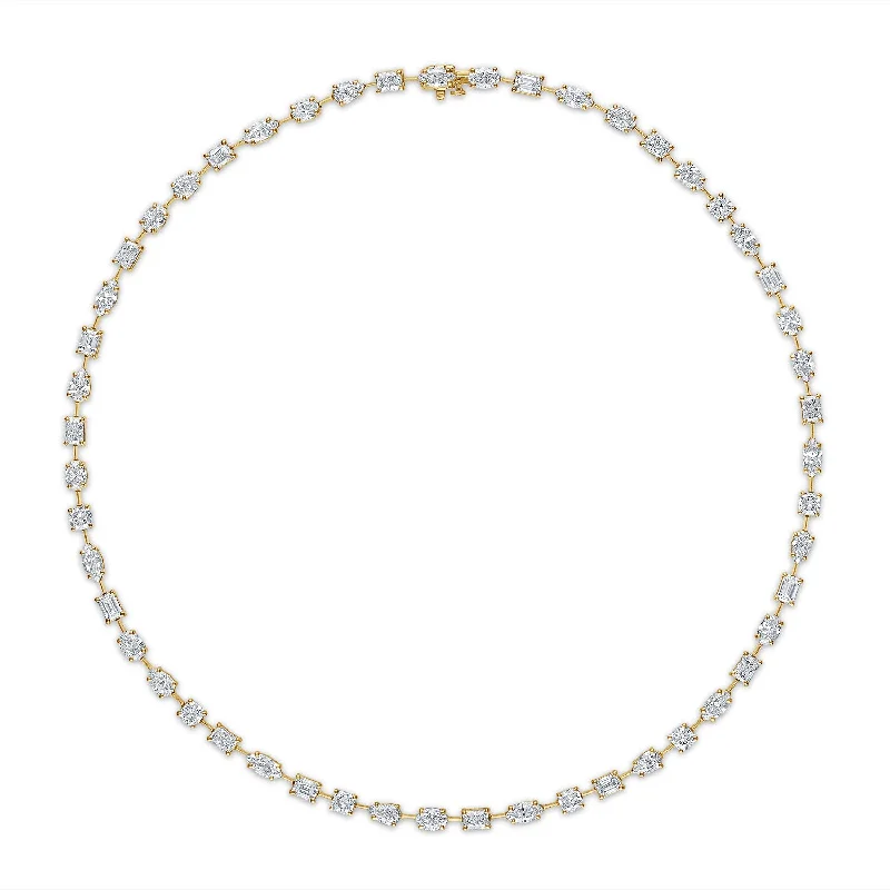 elegant aquamarine drop earrings Multi Shape Diamond Tennis Necklace