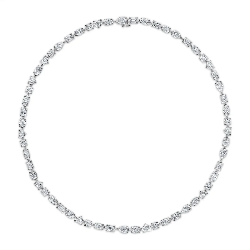 emerald-cut ruby eternity ring Multi Shape Diamond Tennis Necklace
