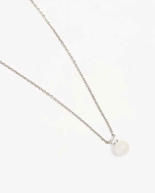 layered gold coin pendant necklace Sterling Silver Moments With You Pearl Necklace