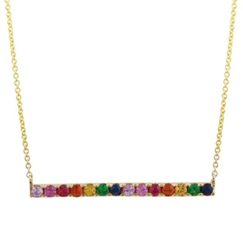 celestial constellation necklace silver 14K Yellow Gold Multi-Sapphire Rainbow Bar Necklace celestial constellation necklace silver 14K Yellow Gold Multi-Sapphire Rainbow Bar Necklace