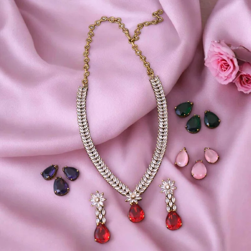 dainty gold chain ring Multicolor Allegra Victorian Jewellery Set - New Arrival