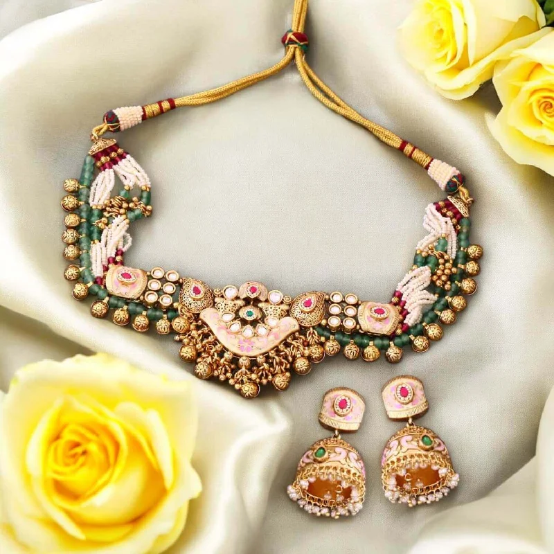 delicate pearl bracelet Multicolor Arpitha Antique Rajwadi Set