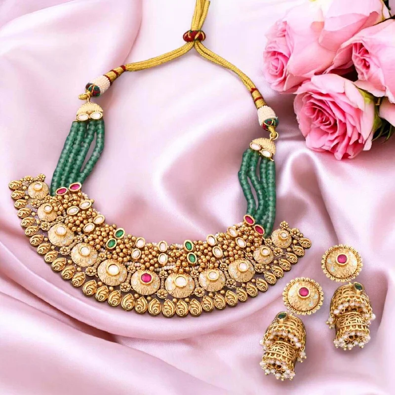 boho tassel earrings handmade Multicolor Charitha Antique Rajwadi Set