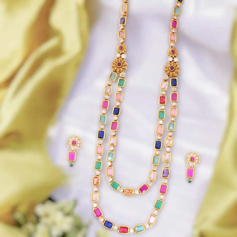 rose gold snake chain bracelet Multicolor Eva Zirconia Jewellery Set - New Arrival