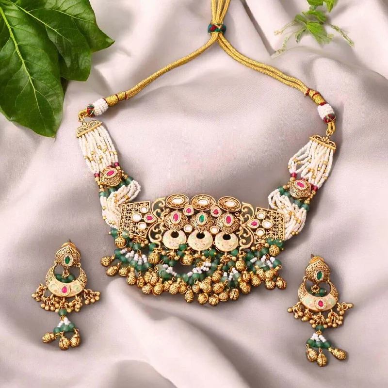 vintage rose gold engagement ring Multicolor Krithi Antique Rajwadi Set
