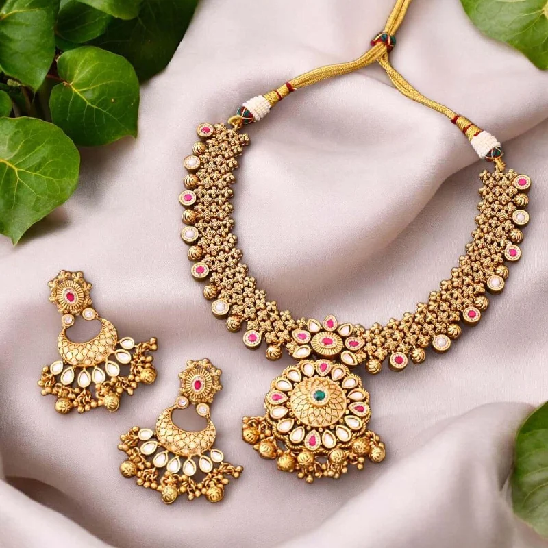 simple gold stacking rings Multicolor Madhu Antique Rajwadi Set