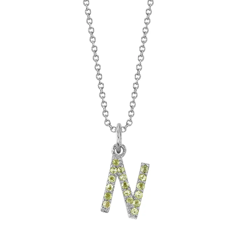 personalized silver cuff bracelet N Initial Birthstone Charm Necklace