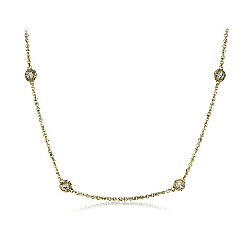 layered gold coin pendant necklace Necklace in 18k Gold with Diamonds