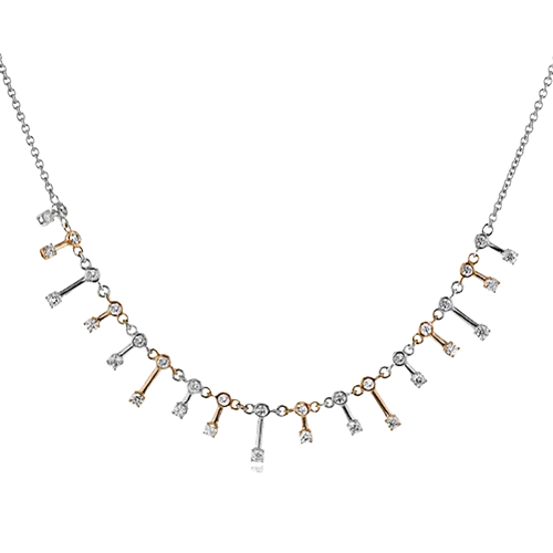 white gold diamond cluster ring Necklace in 18k Gold with Diamonds
