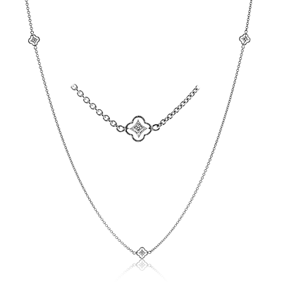 tiny diamond cross necklace Necklace in 18k Gold with Diamonds