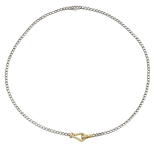 personalized hand-stamped bar ring Necklace in 18k Gold with Diamonds