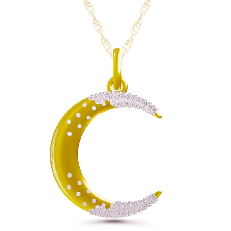 NIGHT SKY CRESCENT MOON DIAMOND PENDANT