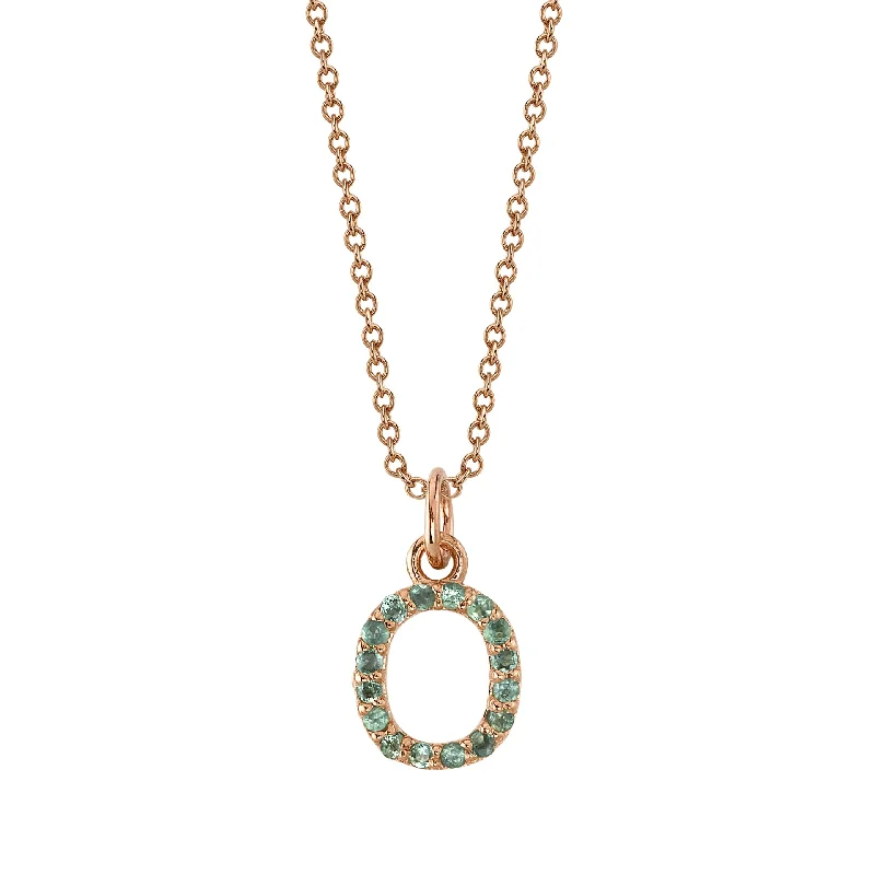 handcrafted gemstone ring women O Initial Birthstone Charm Necklace