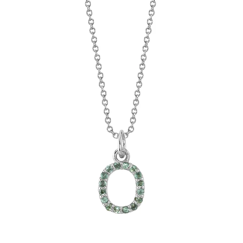 classic wedding set with diamonds O Initial Birthstone Charm Necklace