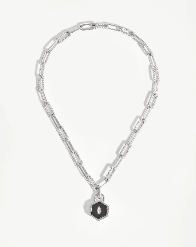 vintage art deco sapphire ring Hex Padlock Chain Necklace