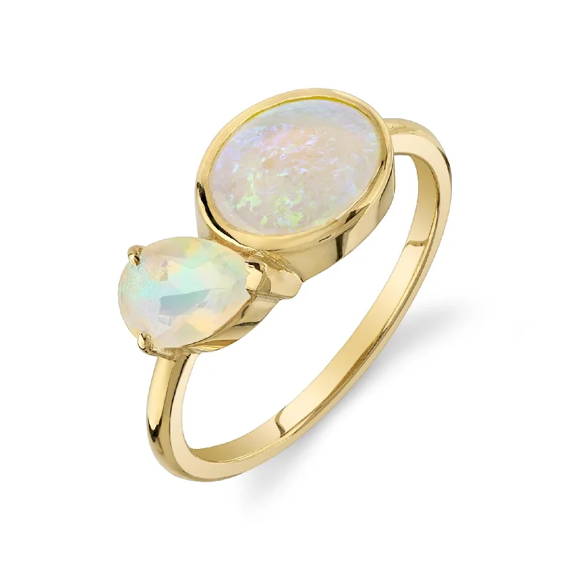 real peridot gemstone ring OPAL ZAHA BIRTHSTONE RING
