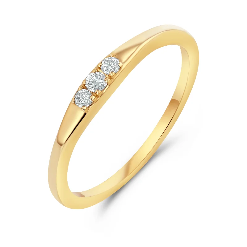 personalized engraved signet ring Orion Three Stone Ring