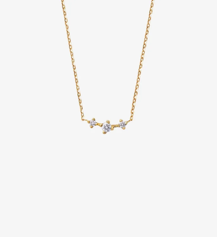 Trio Diamond Necklace 0.09 in 14K Yellow Gold