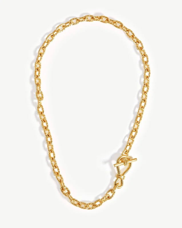 rose gold initial pendant necklace Twisted Link T-Bar Chain Necklace