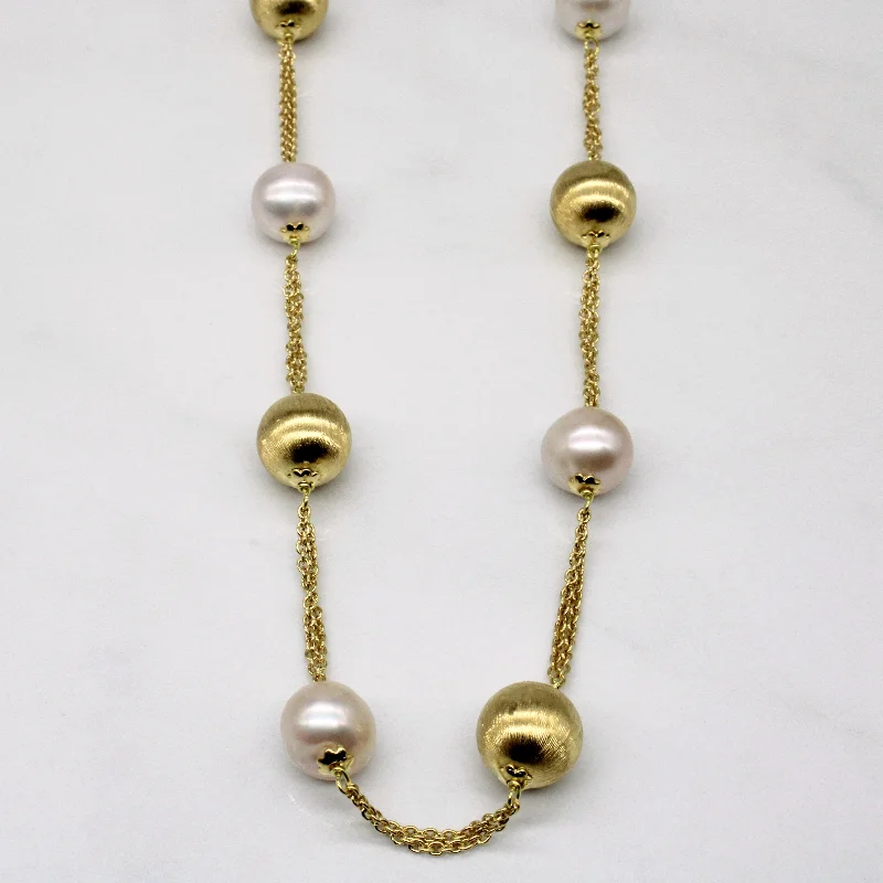 classic diamond hoop earrings 18k Yellow Gold Pearl Necklace | 17" |