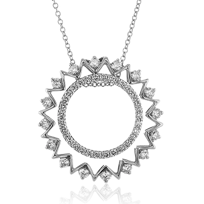 silver moon phase pendant Pendant in 18k Gold with Diamonds