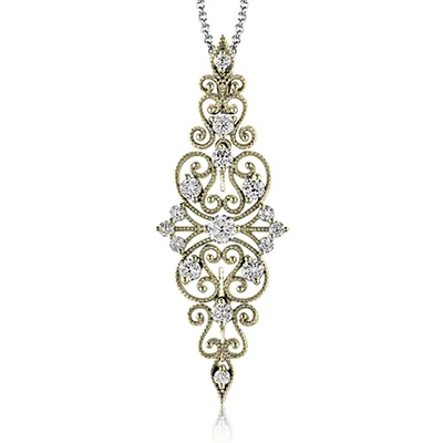 pearl and silver bracelet Pendant in 18k Gold with Diamonds
