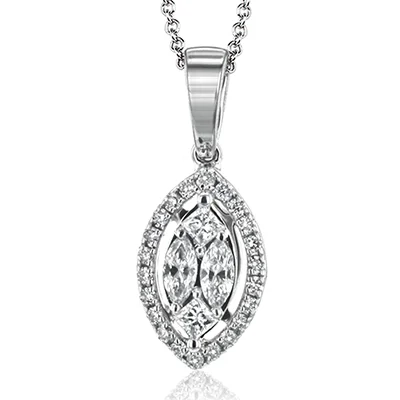 elegant art deco necklace Pendant in 18k Gold with Diamonds