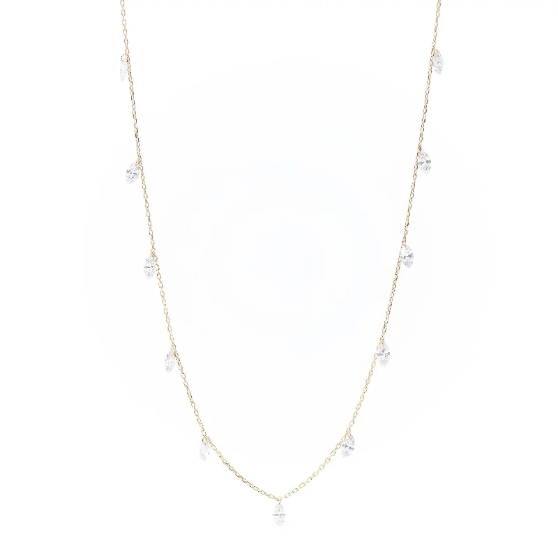 Danaé 18K Gold Necklace w. 11 Diamonds