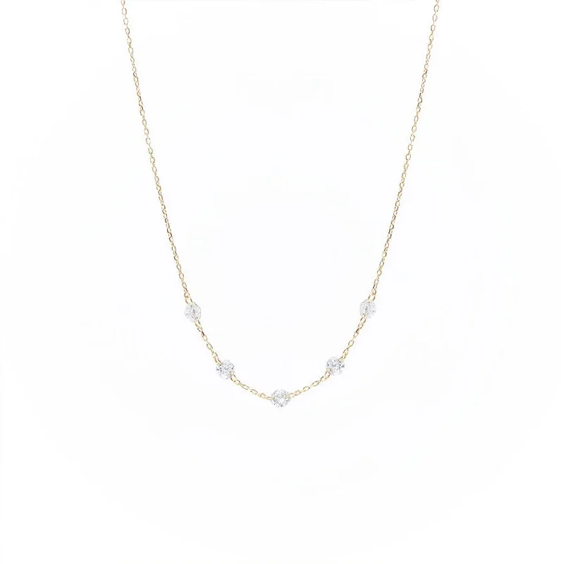 Danaé Encrusted 18K Gold Necklace w. Diamonds