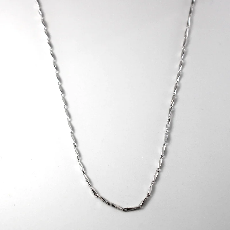 sterling silver charm anklet Platinum Barleycorn Chain | 16"|
