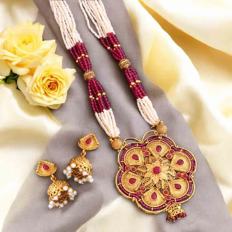 natural amethyst necklace Rani Acyuta Antique Jewellery Set- New Arrival
