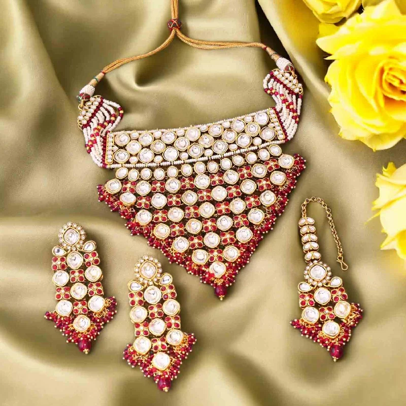 celestial sun charm anklet Rani Urmisha Kundan Jewellery Set
