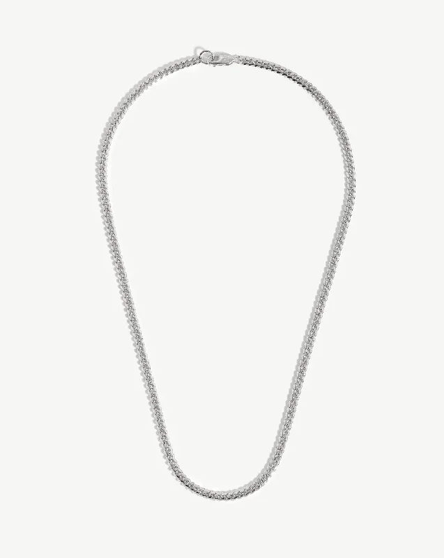 gothic claw ring men’s silver Mens Round Curb Chain Necklace