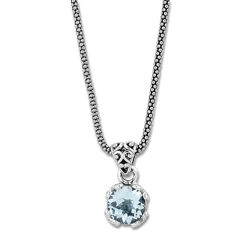 SAMUEL B. BLUE TOPAZ PENDANT NECKLACE