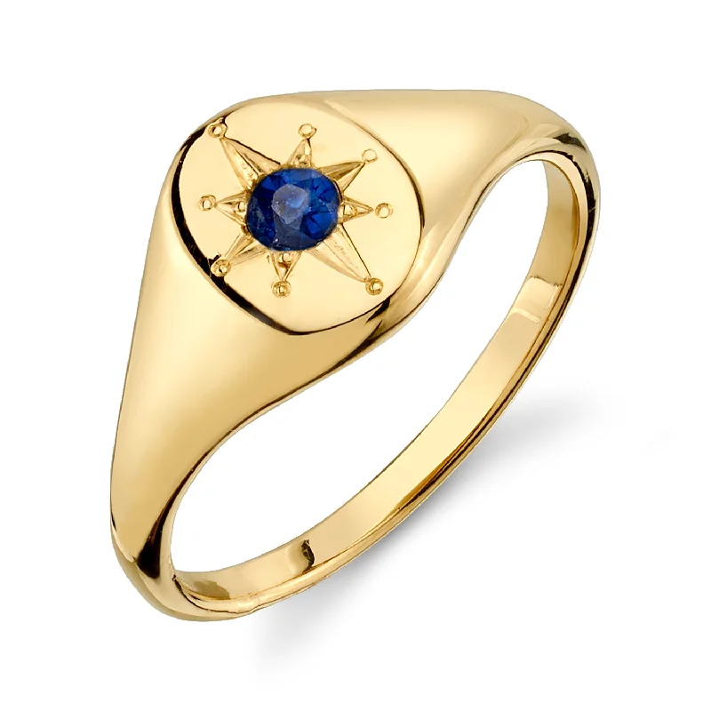 handmade gemstone anklet boho NORTH STAR SIGNET RING