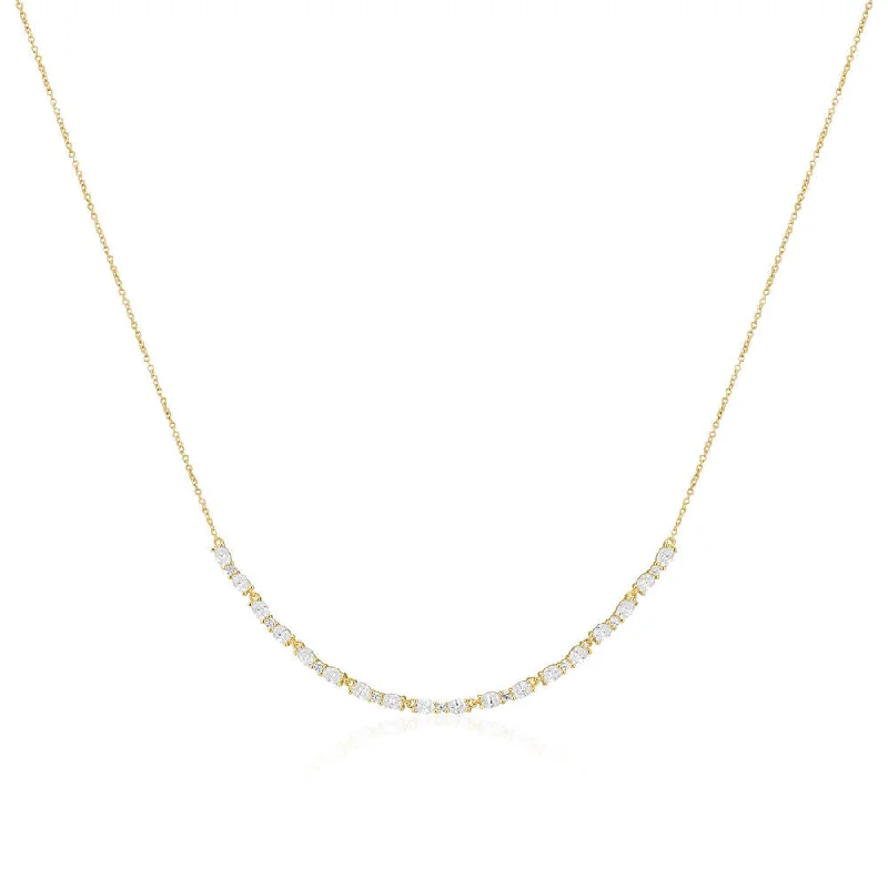 Ellera Ovale 18K Gold Plated Necklace w. Zirconia