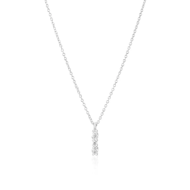 Ellera Ovale Piccolo Silver Necklace w. Zirconia