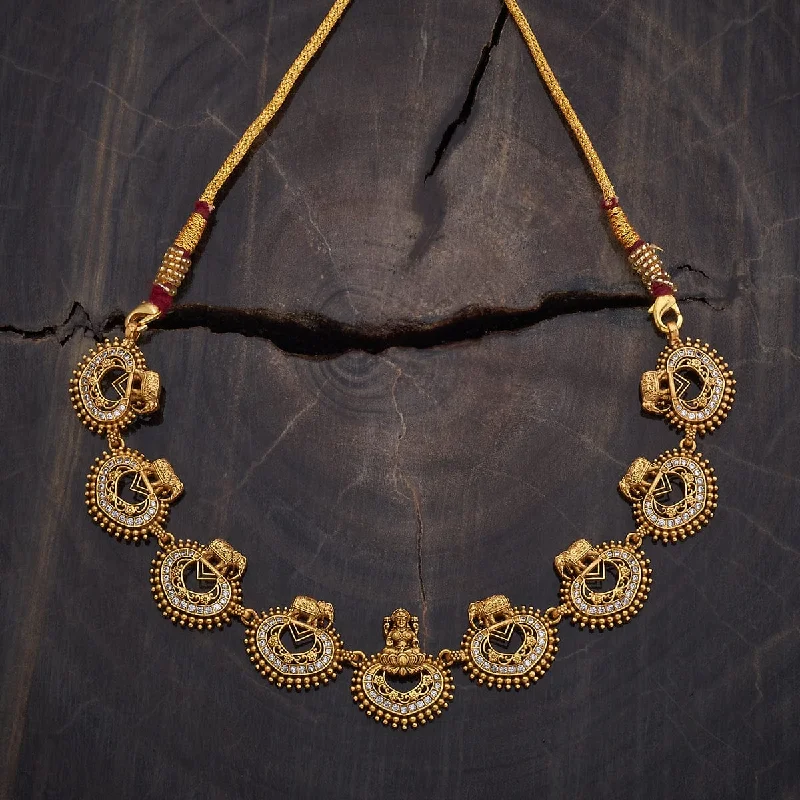 minimal diamond bar necklace Silver Temple Necklace 170369