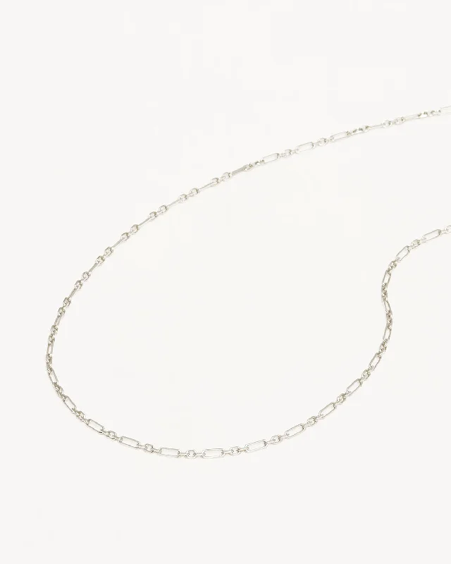 dainty gold chain earrings Sterling Silver 19" Mixed Link Chain Necklace